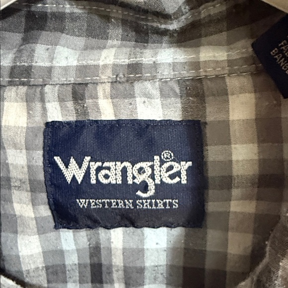 Wrangler Gray Two Tone Checkered Shirt - Picture 2 of 5